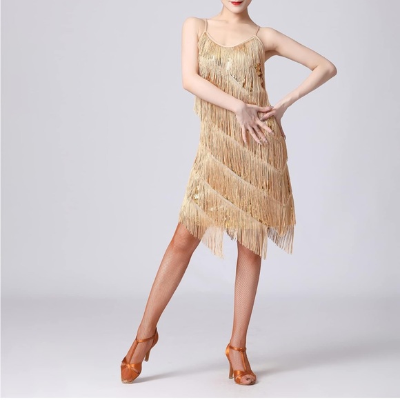 Dresses & Skirts - ✨GOLDEN FRINGE MINI DRESS✨